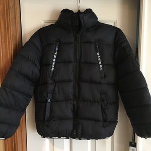 Diesel Black Puffer Jacket Youth Sz M 10/12 NWT Diesel Black Puffer Jacket Youth Sz M 10/12 NWT